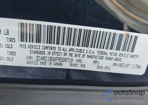 2015 Chrysler Town & Country Touring from USA, damaged, VIN 2C4RC1BGXFR520719